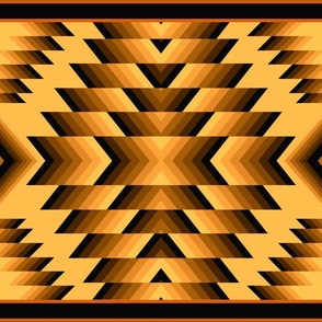 Tribal Native American Style Monochrome Blanket Pattern Amber