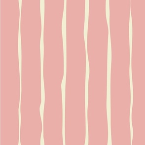 Salmon and Cream Uneven Stripes
