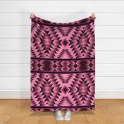 Tribal Native American Style Monochrome Blanket Pattern Rose Tones
