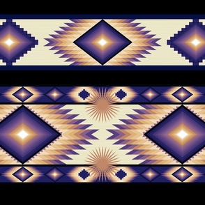 Tribal Traditional Native American Blanket Tapestry Pattern Late Sunset Tones