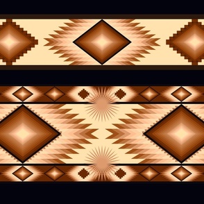 Tribal Traditional Native American Blanket Tapestry Pattern Amber Tones