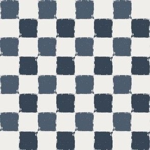 Messy Blue and White Checks (6")
