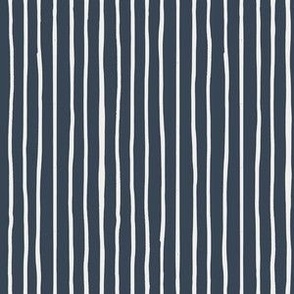 Navy and White Vertical Stripes (6")