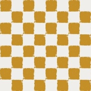 Mustard Yellow and Cream Checks (6")
