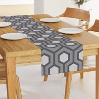 Gray Geometric Hexagon, Modern Abstract