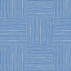 Blue and white stripe colour blocks (6" fabric / 4.5" wallpaper)