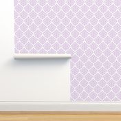 Lavender Damask on White 