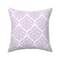 Lavender Damask on White 