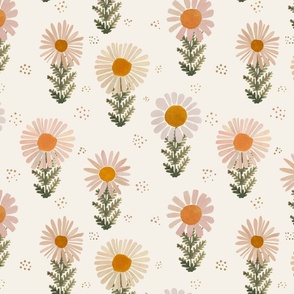 Bumblebee - Peach daisies M