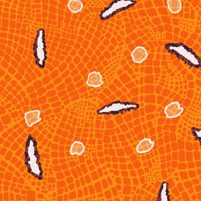 orange snake skin wallpaper scale