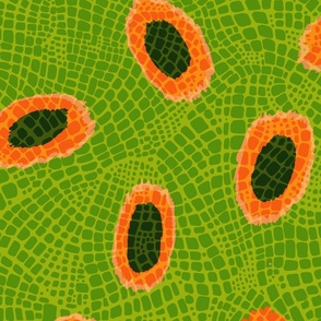 poison green snake skin wallpaper scale