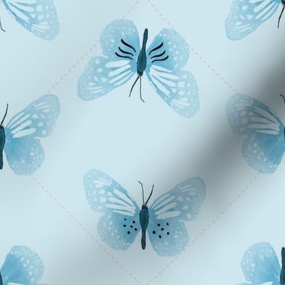 Butterfly Garden | Blue Butterflies | 8x8 | Small Scale