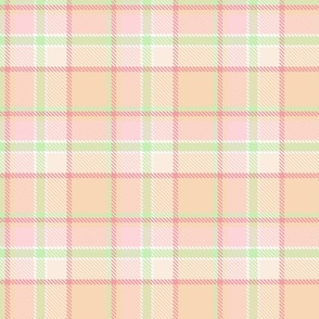 Sweet plaid in peach, pink and green - Large scale