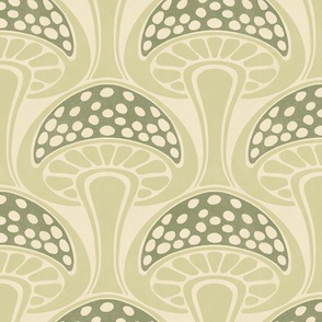 Art Nouveau Mushroom - 12" large - moss green 