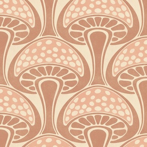 Art Nouveau Mushroom - 12" large - peach and copper 