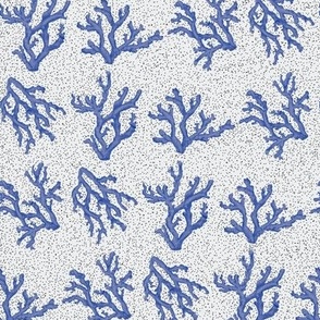 Blue and white allover sea coral pattern 
