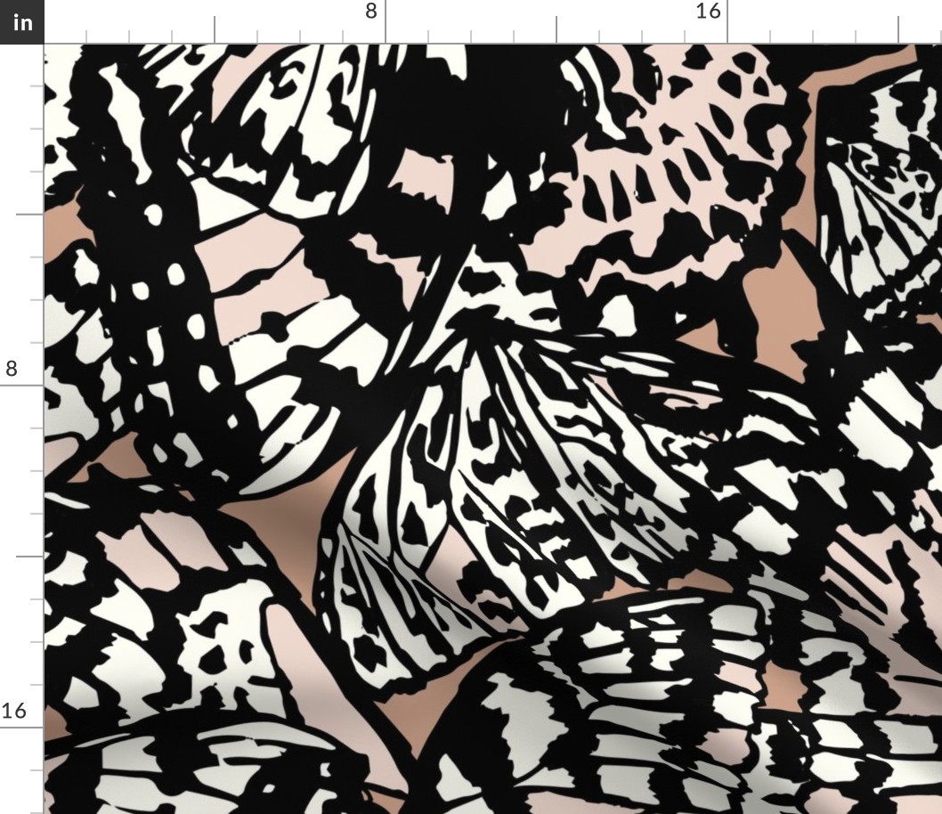 Abstract Butterfly Wings Black Brown by Jac Slade Jumbo Scale 