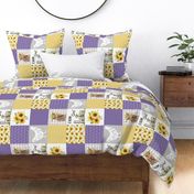 Purple Sunflower Highland Cow Patchwork Rotated