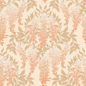 Wisteria Cluster Beige Peach Orange