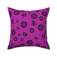 Oak Park Stylised Floral - Magenta Small