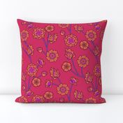 Oak Park Stylised Floral - Red Small