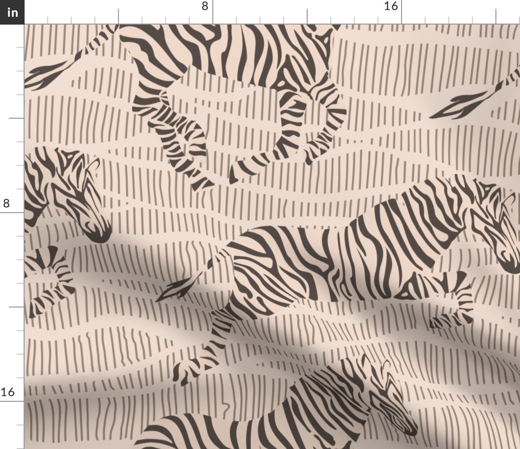 Neutral textured zebra print