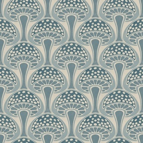 Art Nouveau Mushroom - 6" medium - dusky blue