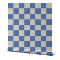 1'' checkers - cobalt blue 2 + oatmeal 
