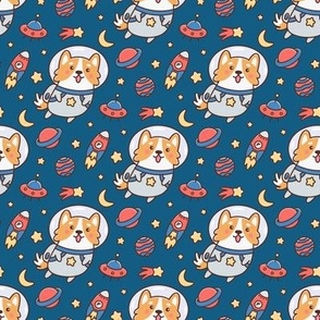 Corgi dog in space