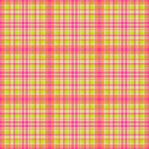 Bright Days Spring Plaid - Hot Pink/Chartreuse - 6 inch