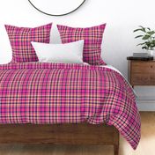 Hot Pink Scottish Tartan Check Plaid - 8 inch