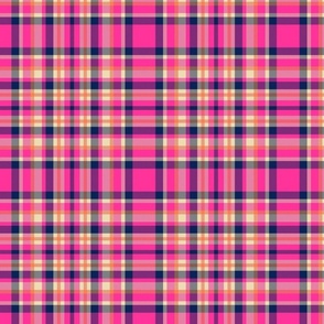 Hot Pink Scottish Tartan Check Plaid - 8 inch