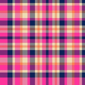 Hot Pink Scottish Tartan Check Plaid - 20 inch