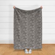 Sashiko Taupe Natural Linen | Japanese stitch patterns on a mocha brown linen texture, patchwork, boro cloth, visible mending, kantha quilt in brown and white.