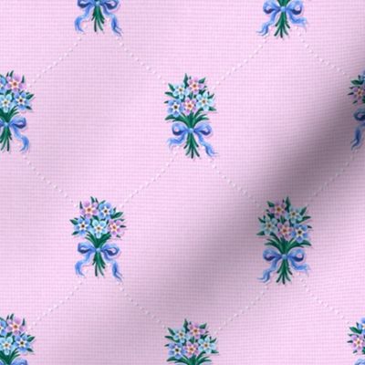 Forget-Me-Nots Bouquets. Cute Dollhouse Wallpaper