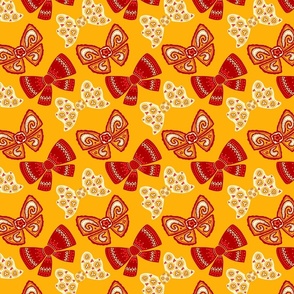 Red and yellow ornate Bow pattern