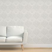 soft silver grey  geometric pattern on white - medium scale
