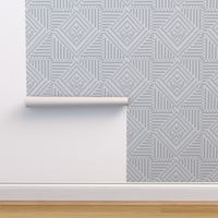 soft silver grey  geometric pattern on white - medium scale