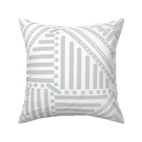 soft silver grey  geometric pattern on white - medium scale