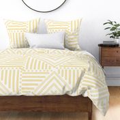 light yellow  geometric pattern on white -  jumbo scale