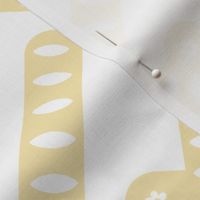 light yellow  geometric pattern on white -  jumbo scale