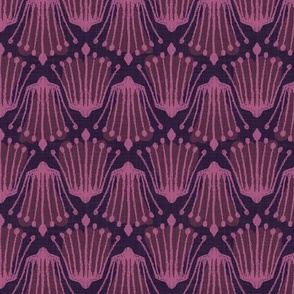 Abstract Floral Stems in Peony on Plum - Large