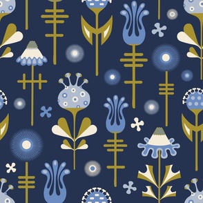 (L) Scandi flowers from outer space midnight blue