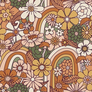 70s Rainbow Floral Garden