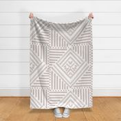 soft neutral brown  geometric pattern on white - large scale