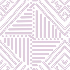 lavender geometric pattern on white - medium scale
