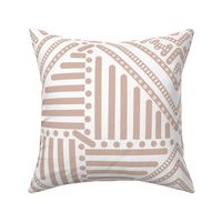 soft warm brown  geometric pattern on white - medium scale