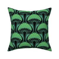 Art Nouveau Mushroom - 6" medium - black and green 