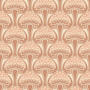 Art Nouveau Mushroom - 6" medium - copper and peach 