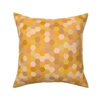 palazzo terrazzo sparkling bokeh effect hexies large 24 wallpaper scale in honeycomb gold bronze hexagons by Pippa Shaw
